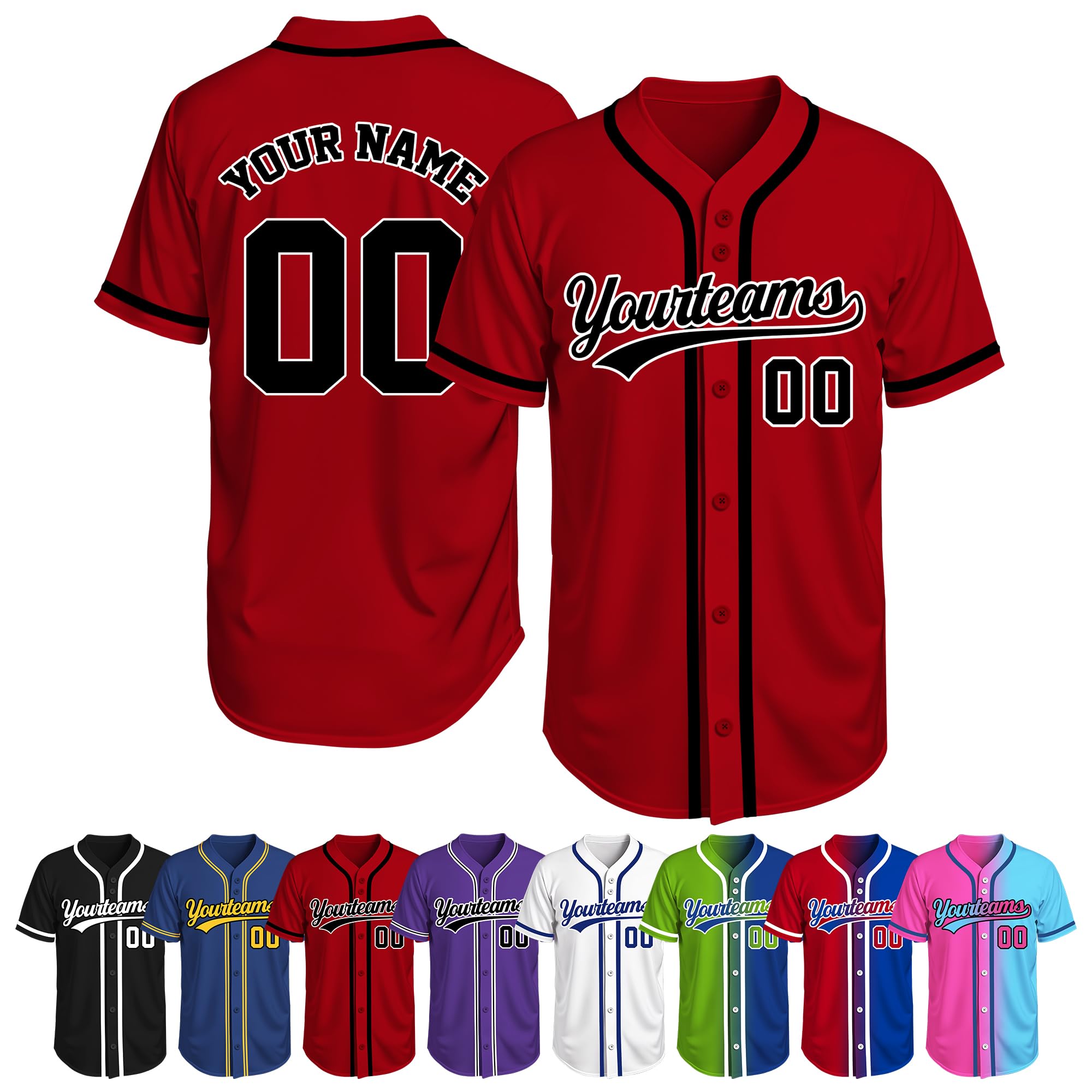 Custom Baseball Jersey Stitched Personalized Baseball Shirts Name Number Sports Uniform Gift for Men Women Youth Team