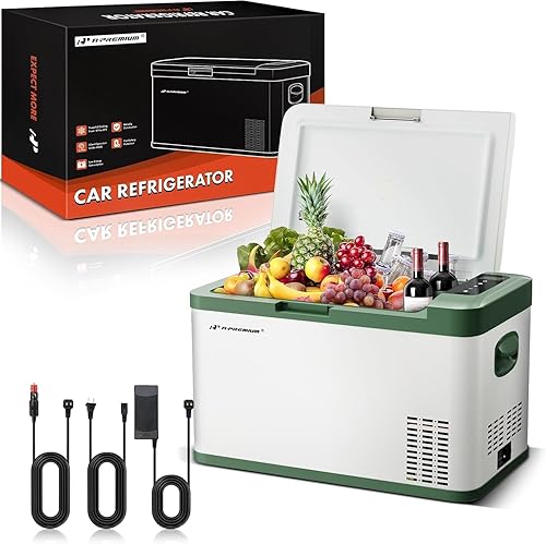A-Premium Refrigerador de 12 voltios 28QT26.1L Refrigerador portátil para automóvil, -4F  68F congelador portátil de enfriamiento rápido con 1224V