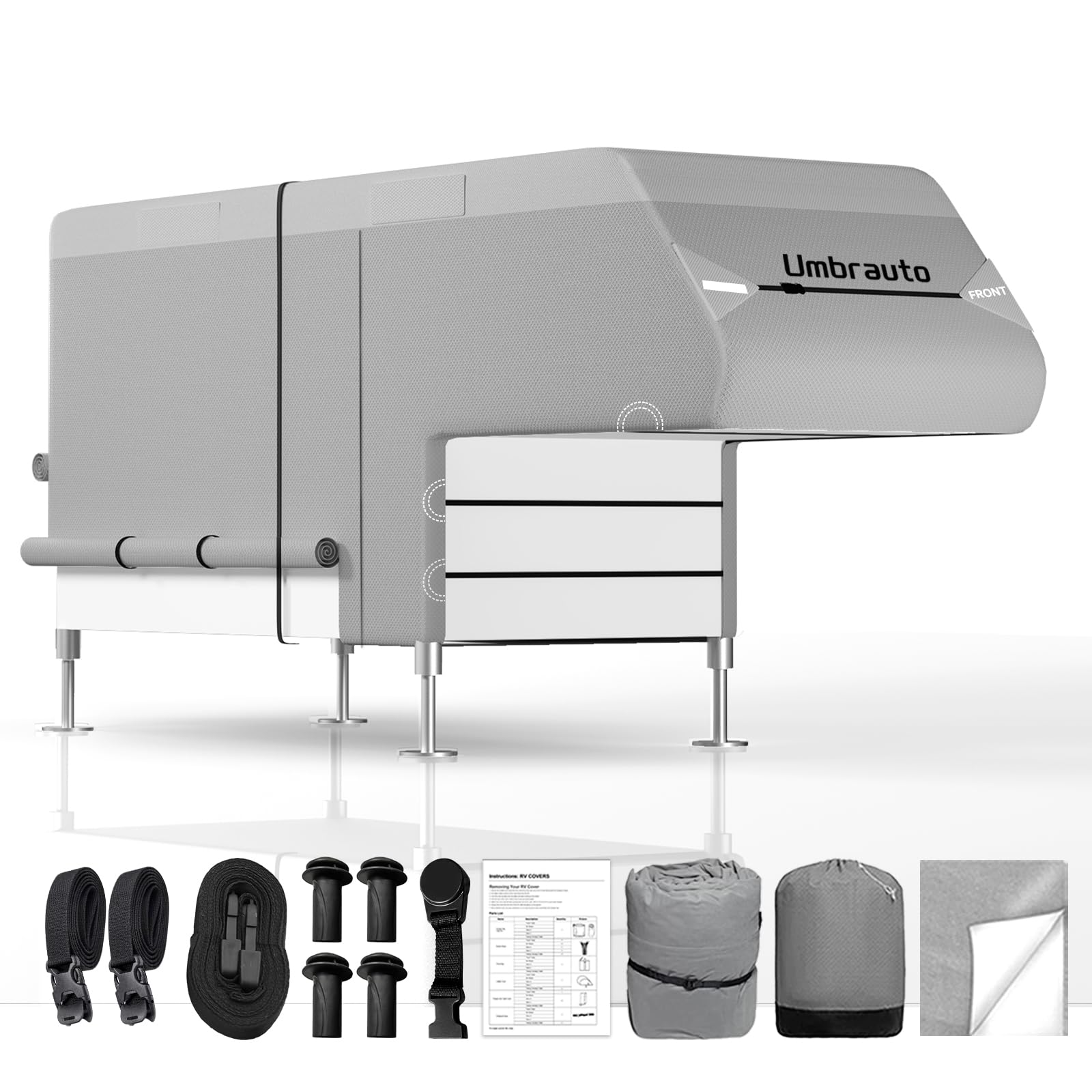 Umbrauto Truck Camper RV Cover 6-8ft: Waterproof Slide-in Camper Cover