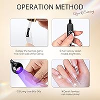 Vista 6 de AORAEM Lámpara de uñas LED para manicura de uñas, luz de curado con cuello de cisne negro y abrazadera para uñas de gel