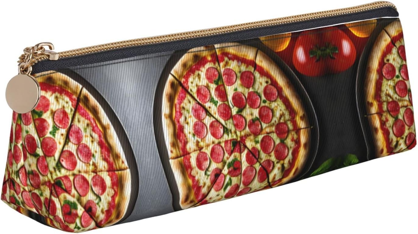 Large Pizza Print Practical Pencil Case Triangle Zippered Pen Pouch Writing Tools Daily Essentials Large Pizza Print Practical Pencil Case Triangle Zippered Pen Pouch Writing Tools Daily Essentials