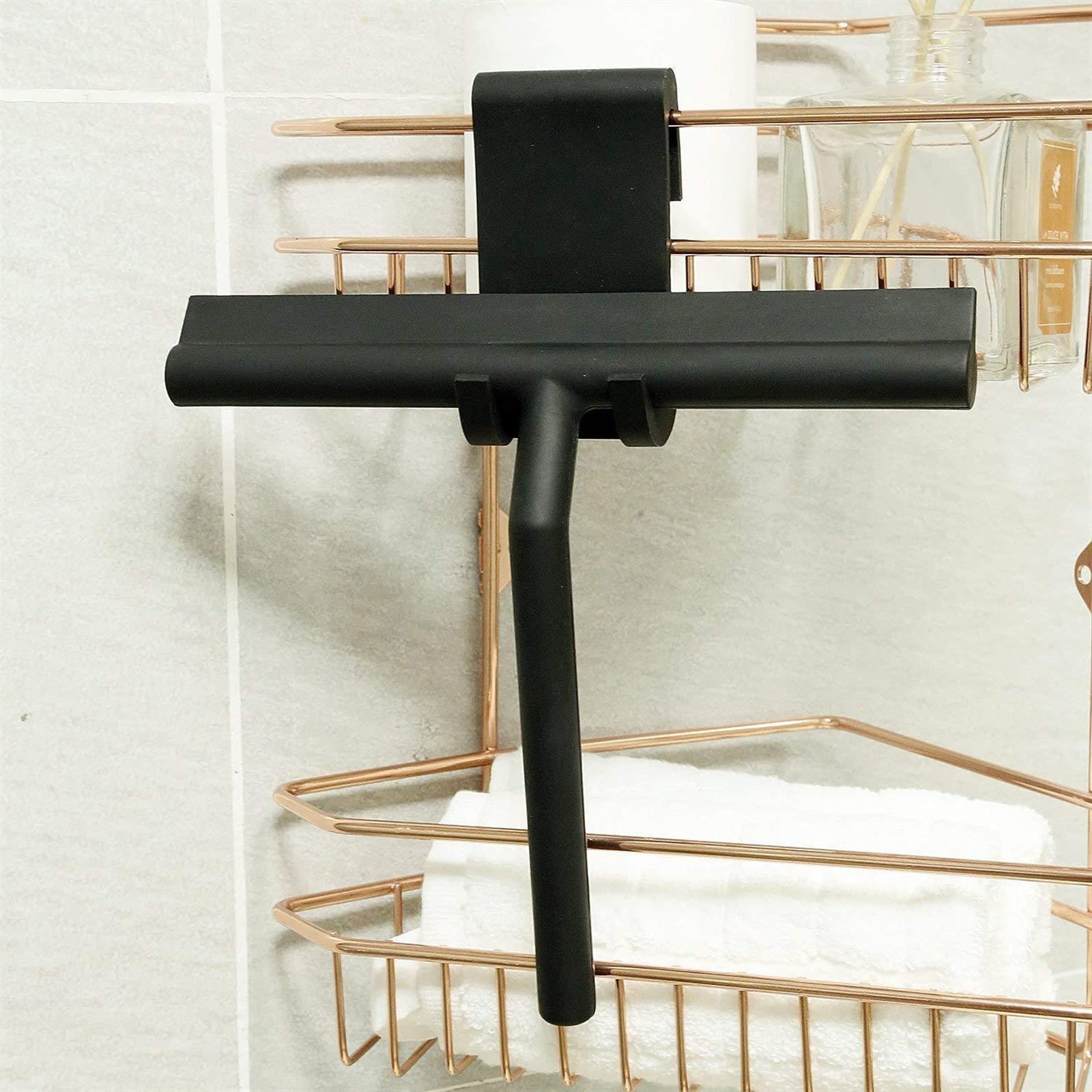 Rasquetas para Ducha, Escobilla de Goma Silicona con Gancho for Espejos Ventanas Ducha Multicolor(Grey with Hook)