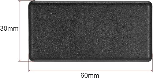 Miniatura 2 de uxcell Tapa de extremo de extrusión de aluminio rectangular de plástico estándar Negro 1.181x2.362 in 20pcs