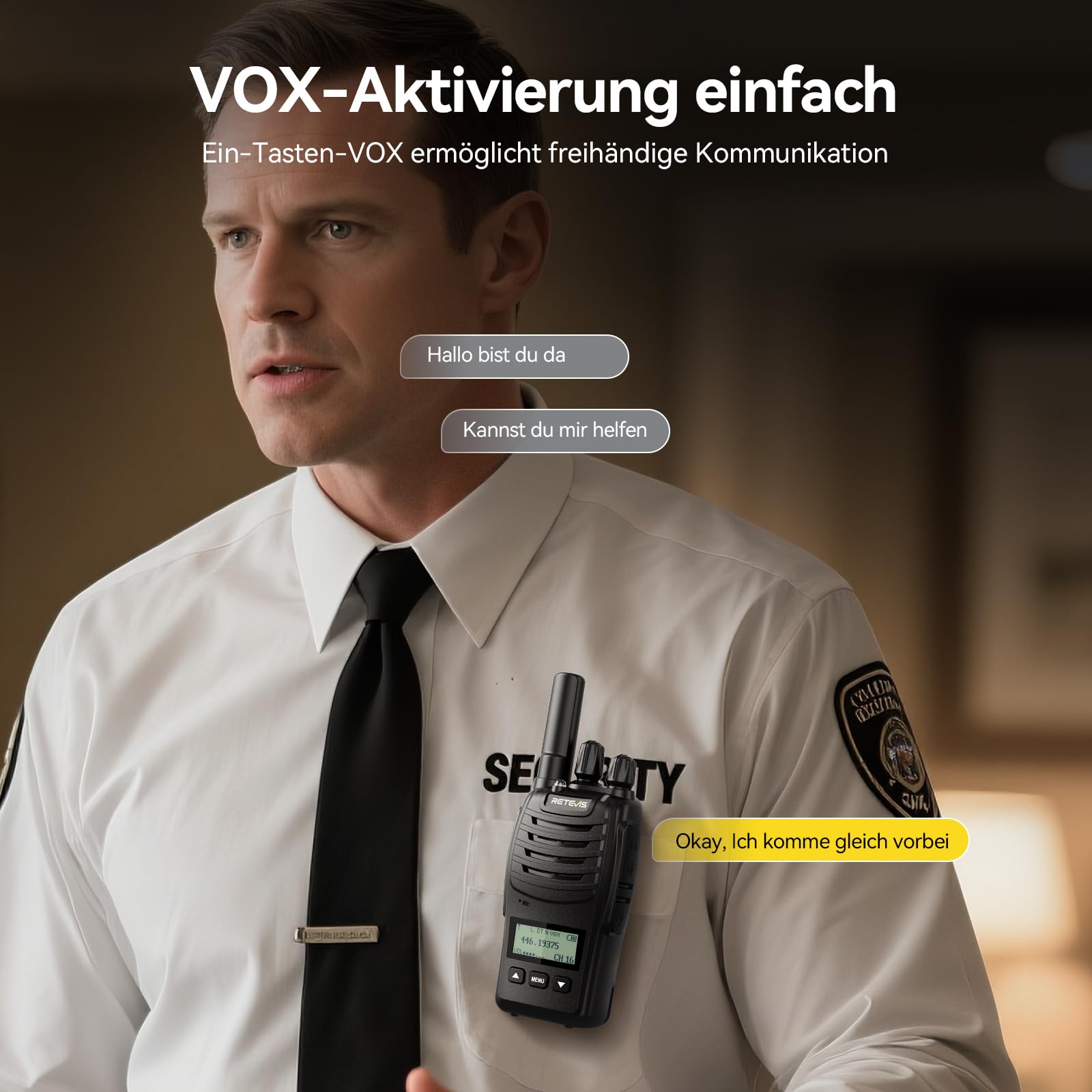 Retevis H777D Funkgeräte Professional, Walkie Talkie mit 10-Wege-Ladegerät, PMR Funkgerät LCD-Display, 1200 mAh Akku, Typ-C-Ladung, Funkgeräte Set mit Headset für Sicherheit, Hotel (10er-Pack)