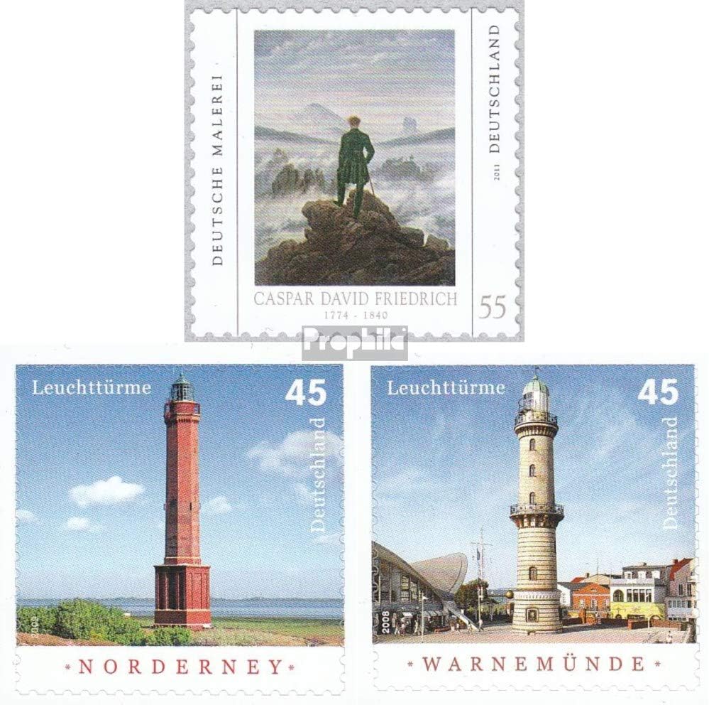 Prophila Collection FRD (FR.Alemania) 2869,2875-2876 (Edición completa) selbstklebende issuesaben fine Usado/Cancelado 2011 Pintura alemana, Faros (Sellos para coleccionistas) Faros