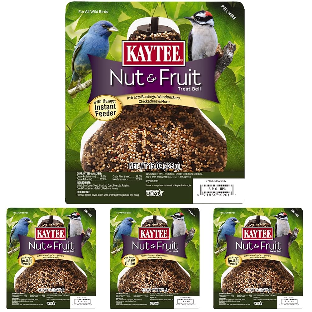 Kaytee Wild Bird Nut &amp; Fruit Seed Treat Bell (Pack of 4)