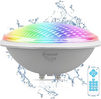 LED Pool Lighting PAR56 20 W RGB Swimming Pool Lighting IP68 Waterproof Pool Lamp Light with Remote Control Timing 2/4/6H Underwater Spotlight Pool Headlight [12V AC/DC] [Energy Class F]