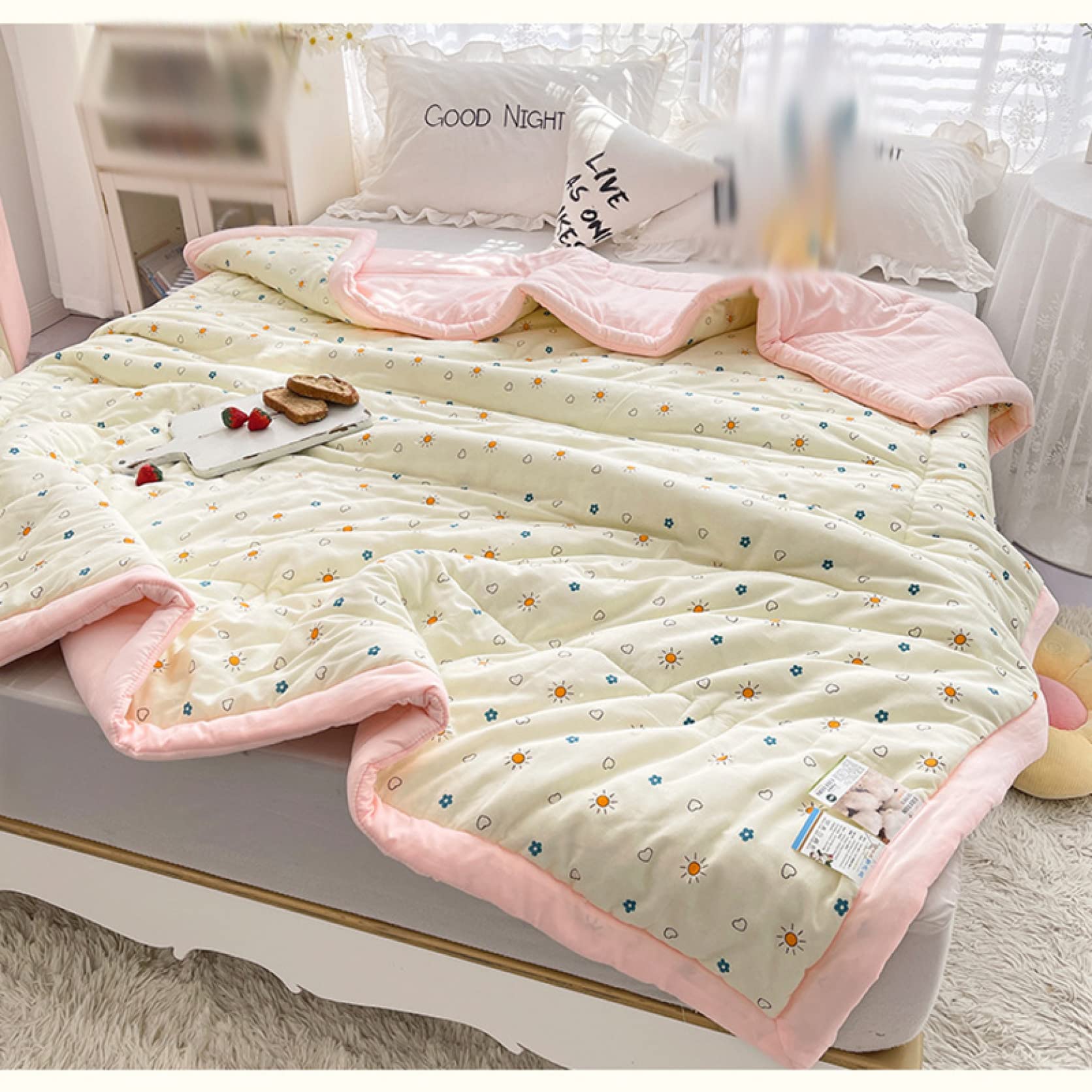 Amazon｜夏用布団 ピンクv 夏布団 可愛い柄（SCTX）肌布団 夏用 布団
