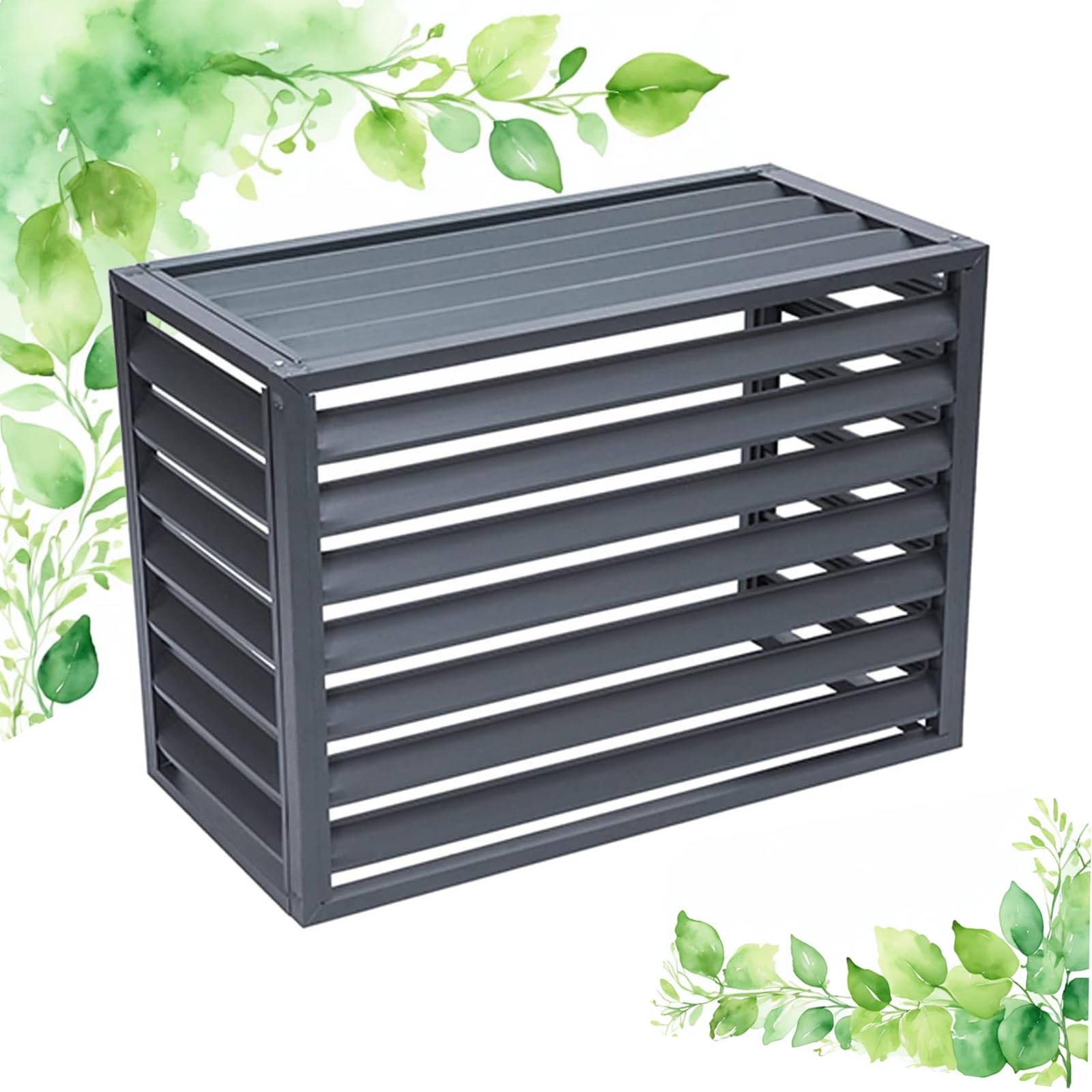 Aluminiowa osłona klimatyzatora na zewnątrz do pomp ciepła dł. 100 x szer. 50 wys. 70 cm odporna na warunki atmosferyczne AC Shield Active Display Essential Accessory.