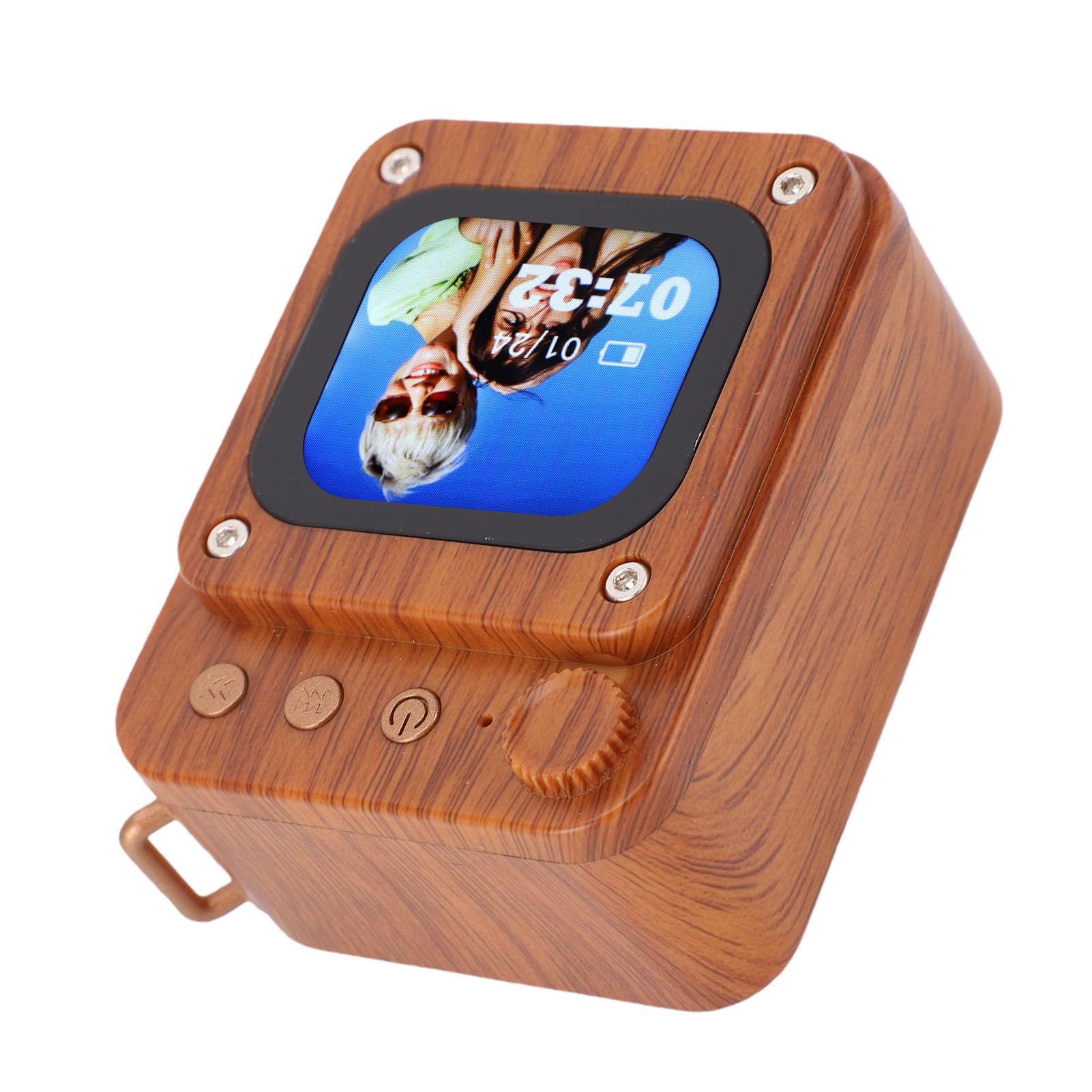 Asixxsix Altoparlante Bluetooth con Touchscreen, Portatile Wireless per | Mini altoparlante intelligente con schermo da 2,0 pollici, sveglia, Bluetooth 5.3 per l\'home office all\'aperto