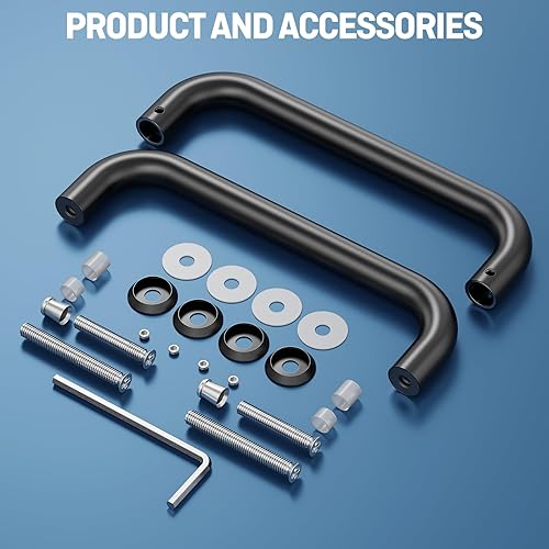 Miniatura 36 de Ranbo Manija tubular de puerta de ducha de 8 pulgadas (CTC) de oro pulido, acero inoxidable 304 de 1/4 a 1/2 pulgadas de grosor y puertas de madera