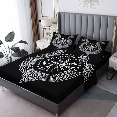 Miniatura 7 de Sábanas de alas de ángel, tamaño King, sábanas y fundas de almohada con patrón de alas, bolsillo profundo de 12 pulgadas, juego de sábanas de