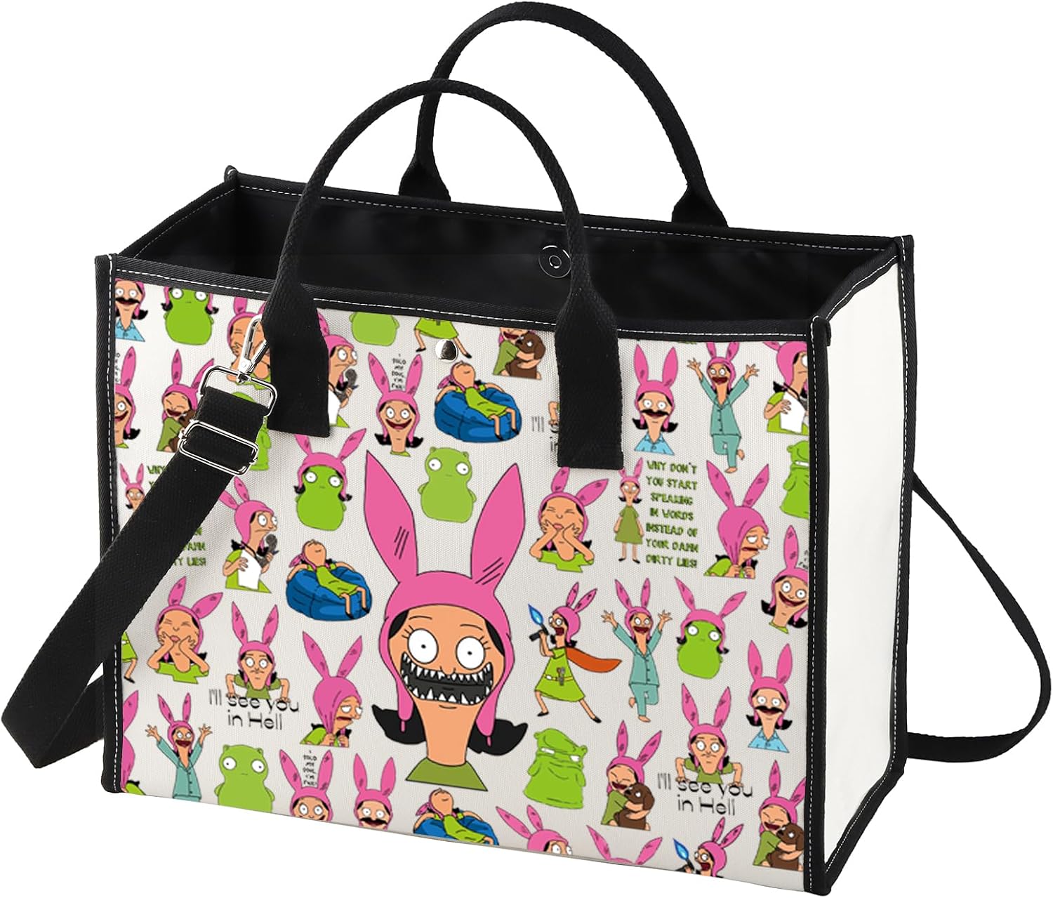 LEVLO Louis Cosmetic Bag Belcher Fans Gift Bob Family Zipper Pouch Bag Louis Cartoon TV Show Merchandise (I'll See You LT)