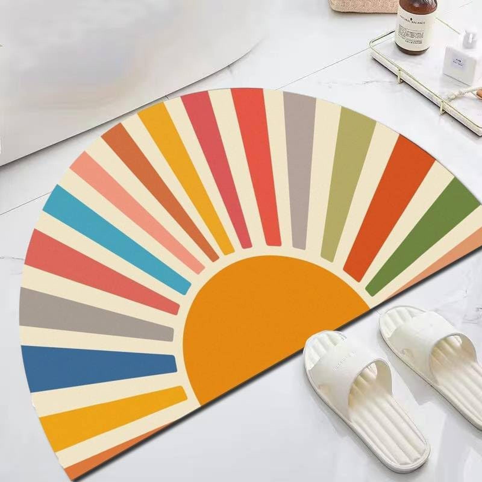 Tapis de salle de bain arc-en-ciel pour sortie de douche moderne