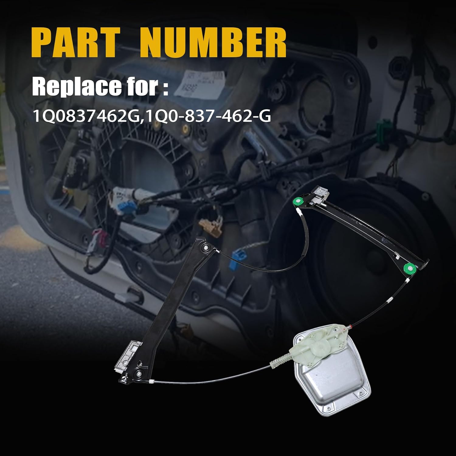 GXARTS Front Right Power Window Regulator Assembly Passenger Side 1Q0837462G Compatible with VW Volkswagen Eos 2008 2009 2010 2011 2012 2013 2014 2015 2016