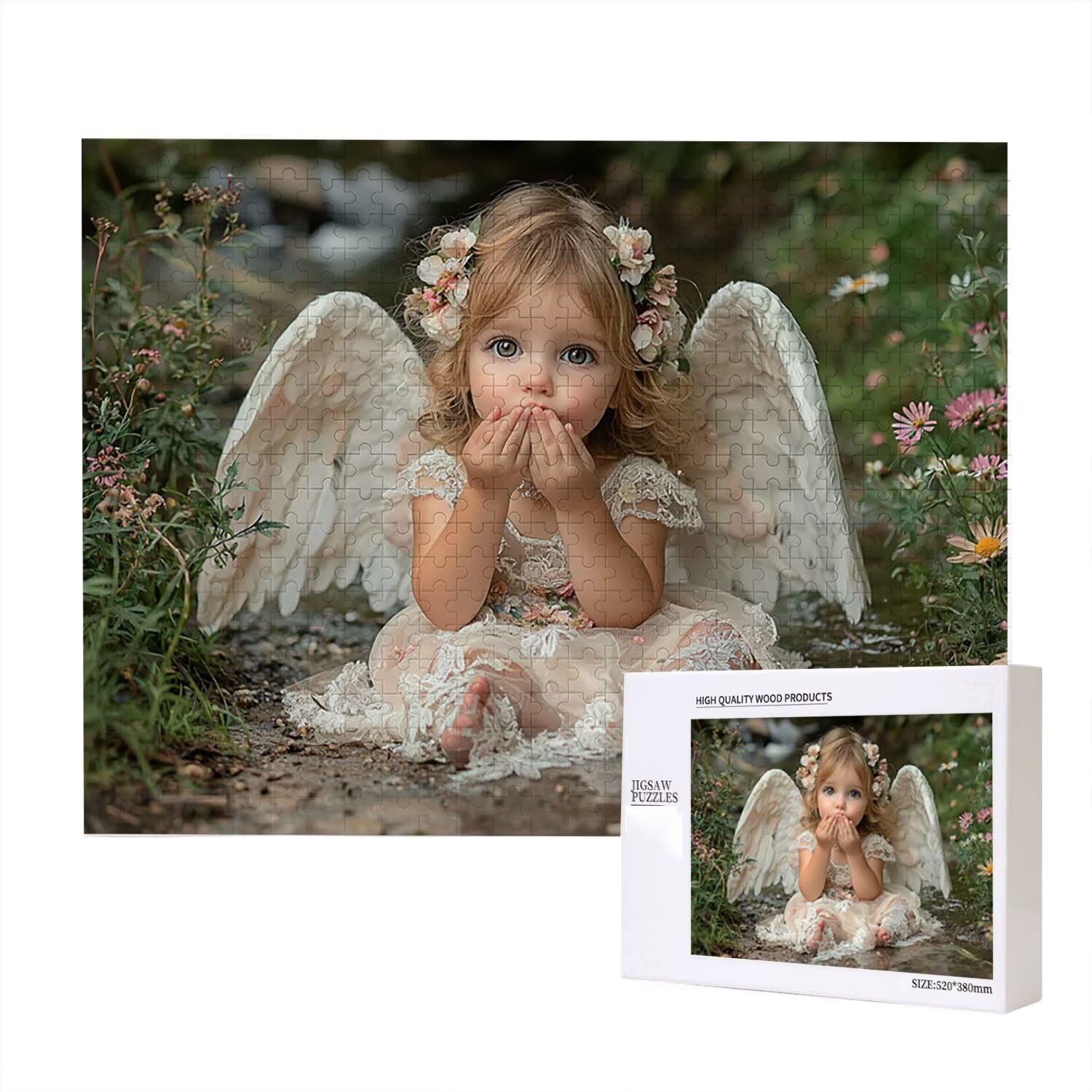 Jigsaw Puzzle, 1000 Pezzi Puzzle Classici, Bambino Angelo Puzzle Rilassamento Intelligence, Mpossibile Difficile Puzzle Impegnativo per Adulti Puzzle Gioco Familiare, Regalo per Amore Amico fr0-635