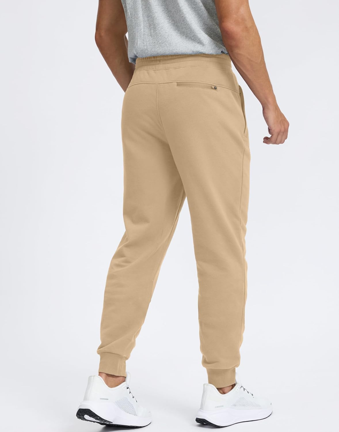 Men's Cotton Fleece Lined Joggers with Zipper Pockets Athletic Workout Gym Lounge Sweatpants Winter Warm Pants - Image 2