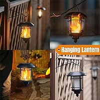 Vista 6 de Dynaming 6 unidades de luces de antorcha de llama solar al aire libre, luz de jardín de llama parpadeante de doble uso para Halloween, linternas