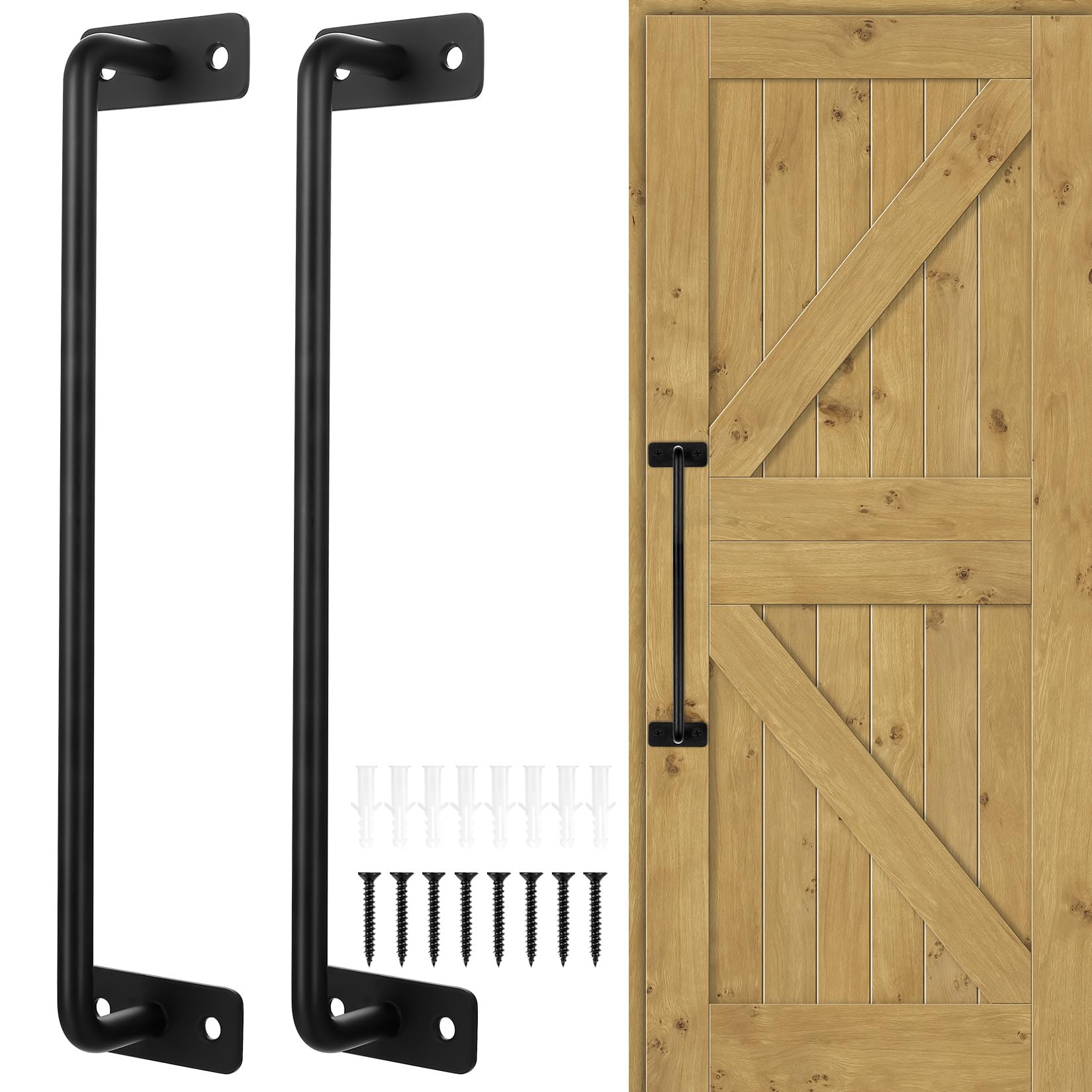 LiYiJiKeJi 2 Pcs Black Sliding Door Handles