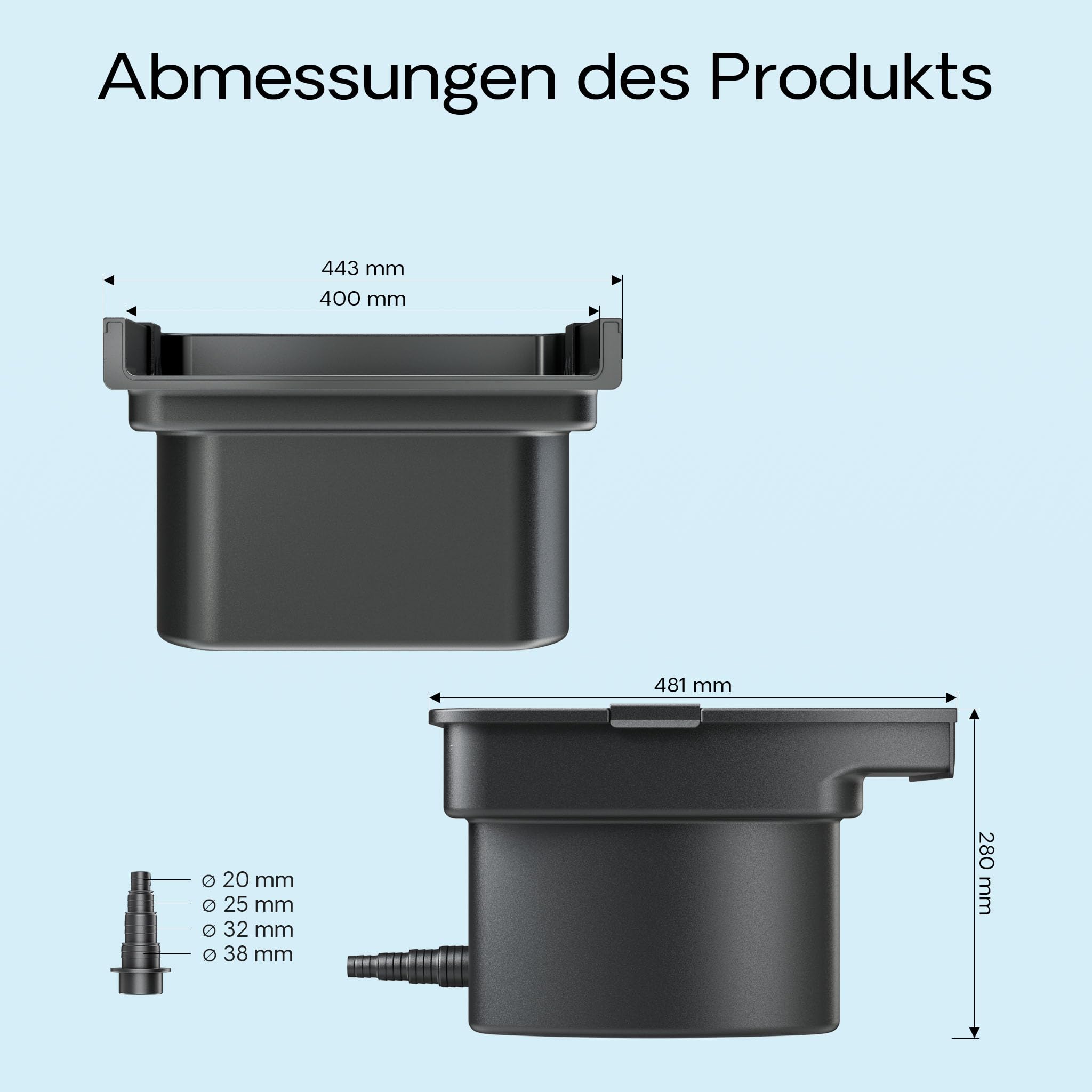 SunSun CWF-400 Wasserfall Filter 14000 l/h mit 400 mm Auslaufbreite, Wasserspiel mit integriertem Filterelement für Gartenteich
