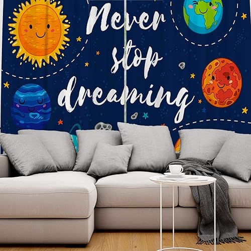 Miniatura 5 de FortuneHouse Cortinas opacas térmicas, con ojales de metal sólidos, diseño de dibujos animados, para dormitorio, sala de estar, 40 x 63 pulgadas, 2