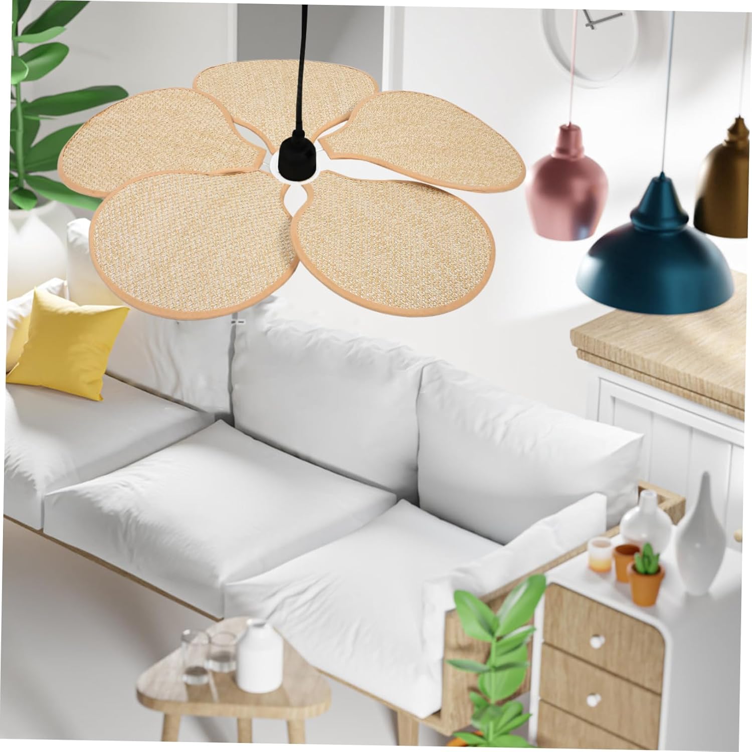 1set Petal Lamp Shade Replacement Soft Fabric Light Cover for Ceiling Table Floor Lamps Easy to Install Versatile Design Khaki Creates Cozy Lighting Atmosphere