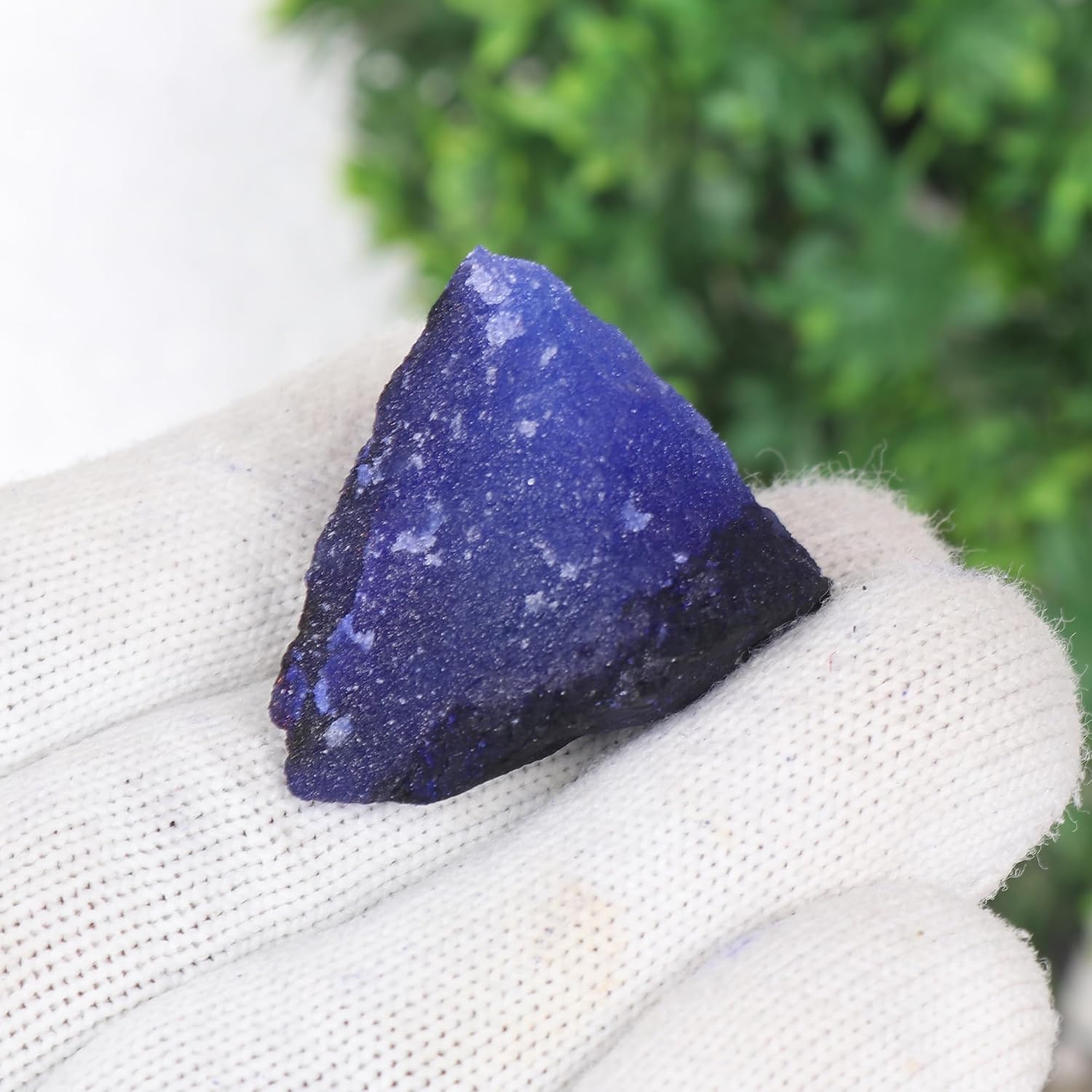 REAL-GEMS Blue Sapphire Rough Crystal 13.05 Carat Loose Gemstones for Jewelry Making Blue Crystal Decorations for Home