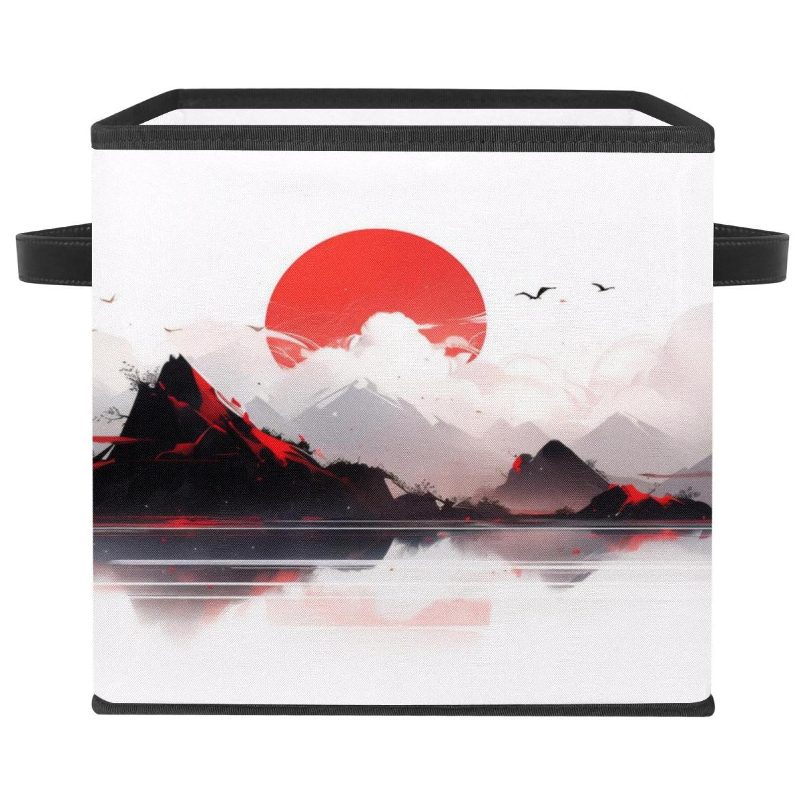 Cube de rangement peinture à l'encre grand format avec poignées ergonomiques