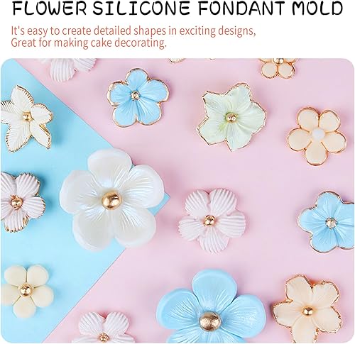 Miniatura 7 de KALAIEN Flor Cupcake Toppers Fondant Azúcar Artesanía Herramientas Gumpaste Chocolate Moldes