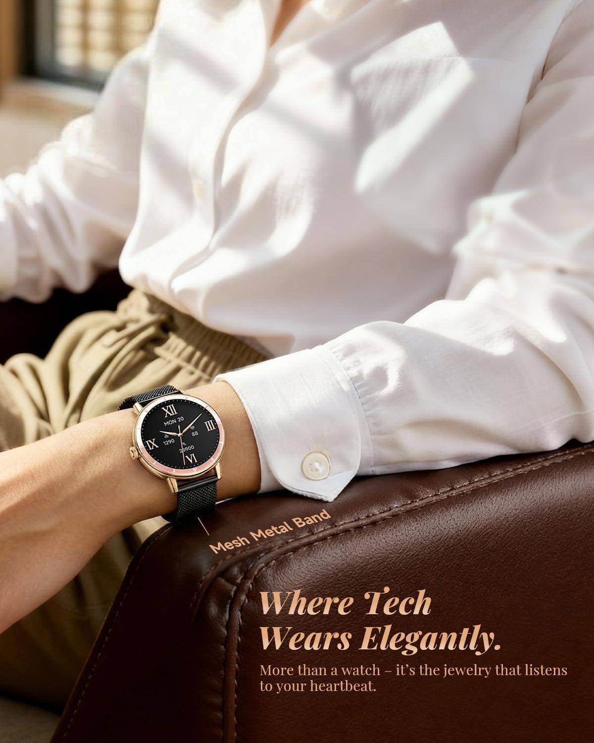 TOOBUR Smartwatch dla kobiet i mężczyzn z dwoma paskami, smartwatch HD 40 mm, kompatybilny z systemem Android i iOS, odbieranie/nawiązywanie połączeń, zegarek fitness z monitorem kroku/snu/HR, IP68