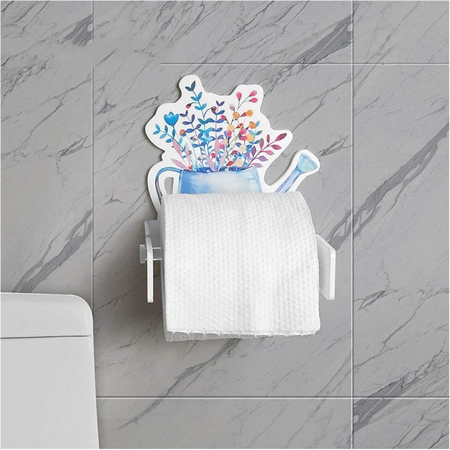 Toilet Paper Holders Toilet Paper Holders Flower Wall-Mount Paper Towel Holder Creative Acrylic Toilet Roll Holder for Bathroom Home Bathroom Toilet Paper Holder (Color : B, Size : S)