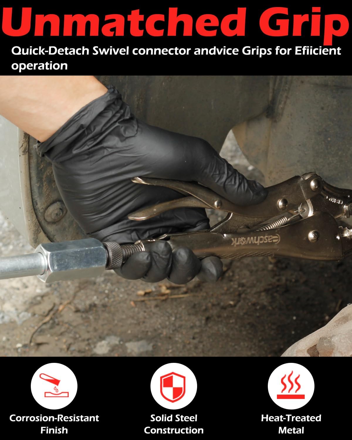 Locking Pliers Slide Hammer Puller with Quick Release Swivel Connector for Nail Bolt Pin Seal CV Axle Removal Tool,Silver