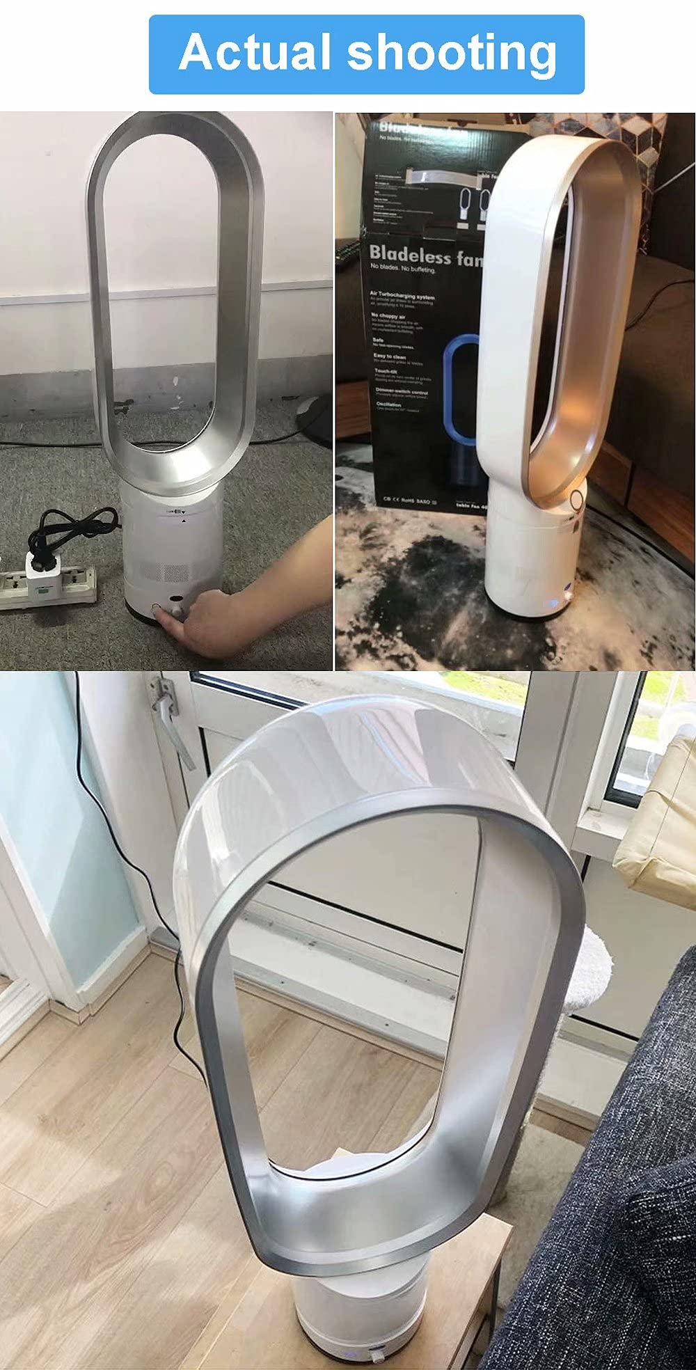 Wentylatory Wieżowe Bezłopatkowe, Wentylator Bezłopatkowy Z Pilotem, Wentylator Podłogowy Z Podstawą Biurową Do Pokoju I Biura, Nawiew Powietrza Z Silver 16inch