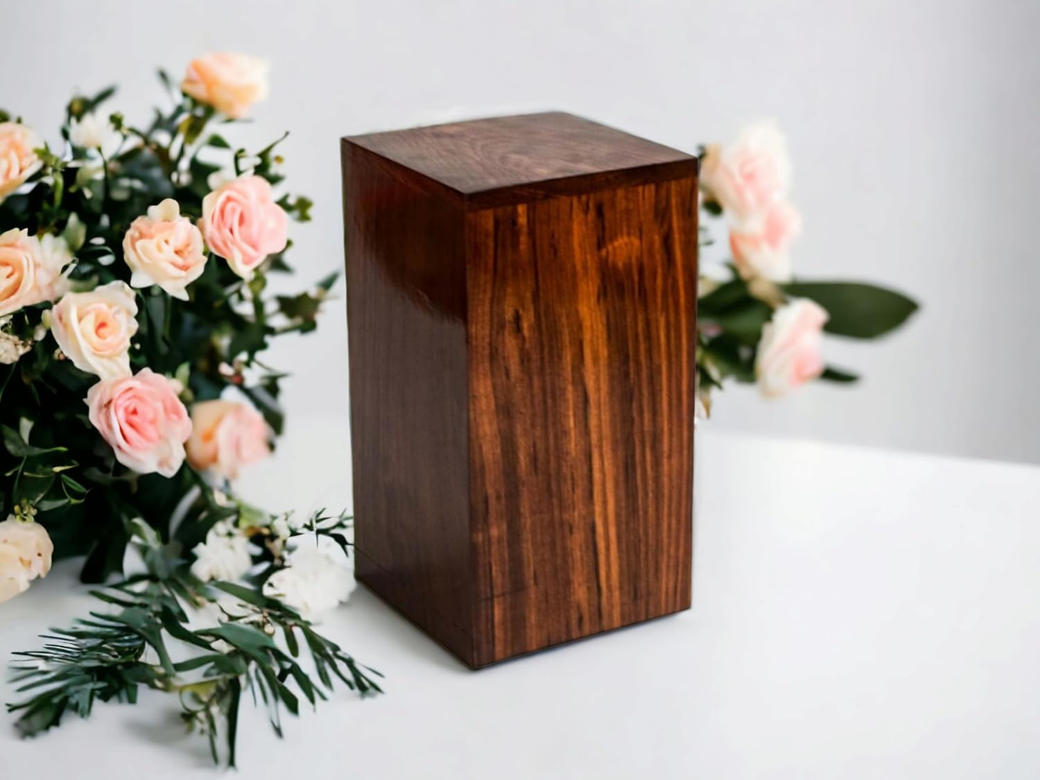 Handcrafted Rosewood Resin Urn for Cremation Adult Human Ashes Urn Wooden Unique Funeral Keepsake Memorial Decorative Urn Large Urn Box, RUB102