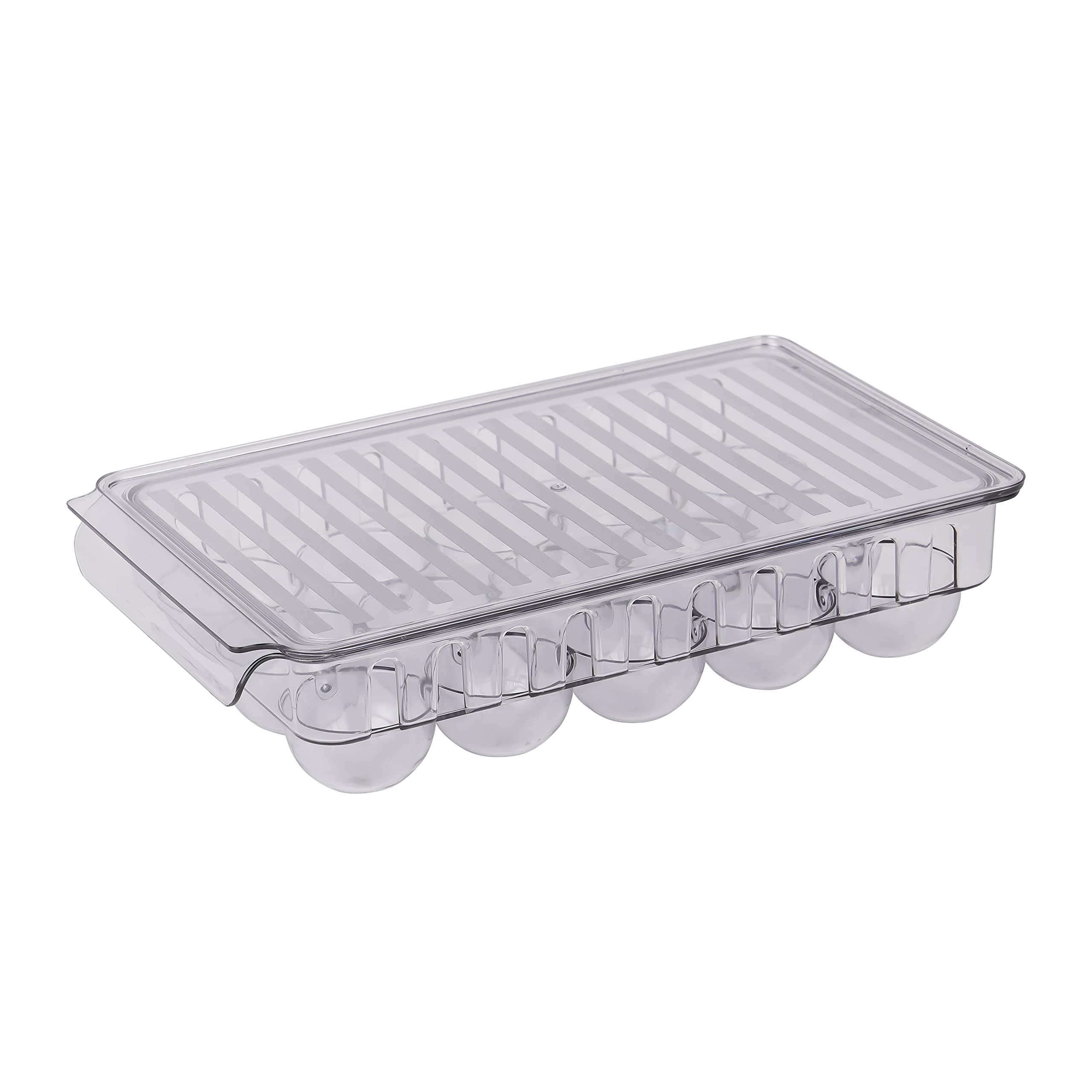 Royalford Egg Storage Container- RF11356 Holds 15 Eggs, Transparent Polystyrene Organizer with 3 Rows and 5 Columns Suitable to Store in most Refrigerator Door Compartments or on Shelves