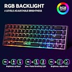 CHONCHOW 60% Clavier de jeu sans fil et Mouse Combo, RGB Rechargeable par défaut LED Allumez les claviers, 68 Clés Ultra Clavier compact sans fil et souris de jeu ergonomique pour Xbox PS4 PS5 PC portable