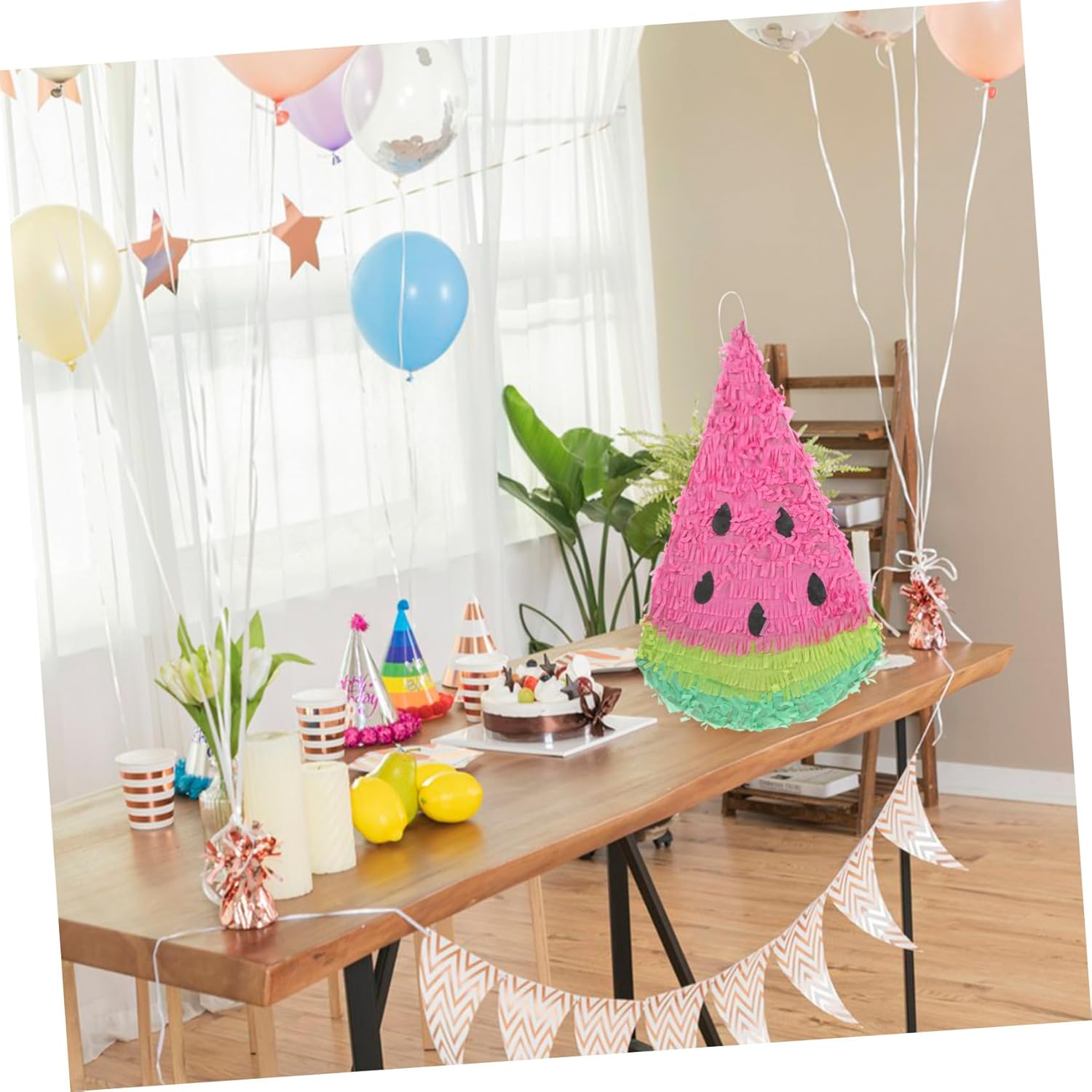 Watermelon Candy Pinata Large Filled Birthday Party Decoration for Holiday Celebrations Fruit Themed Fiesta for Adults Creative Craftsmanship for Festive Fun