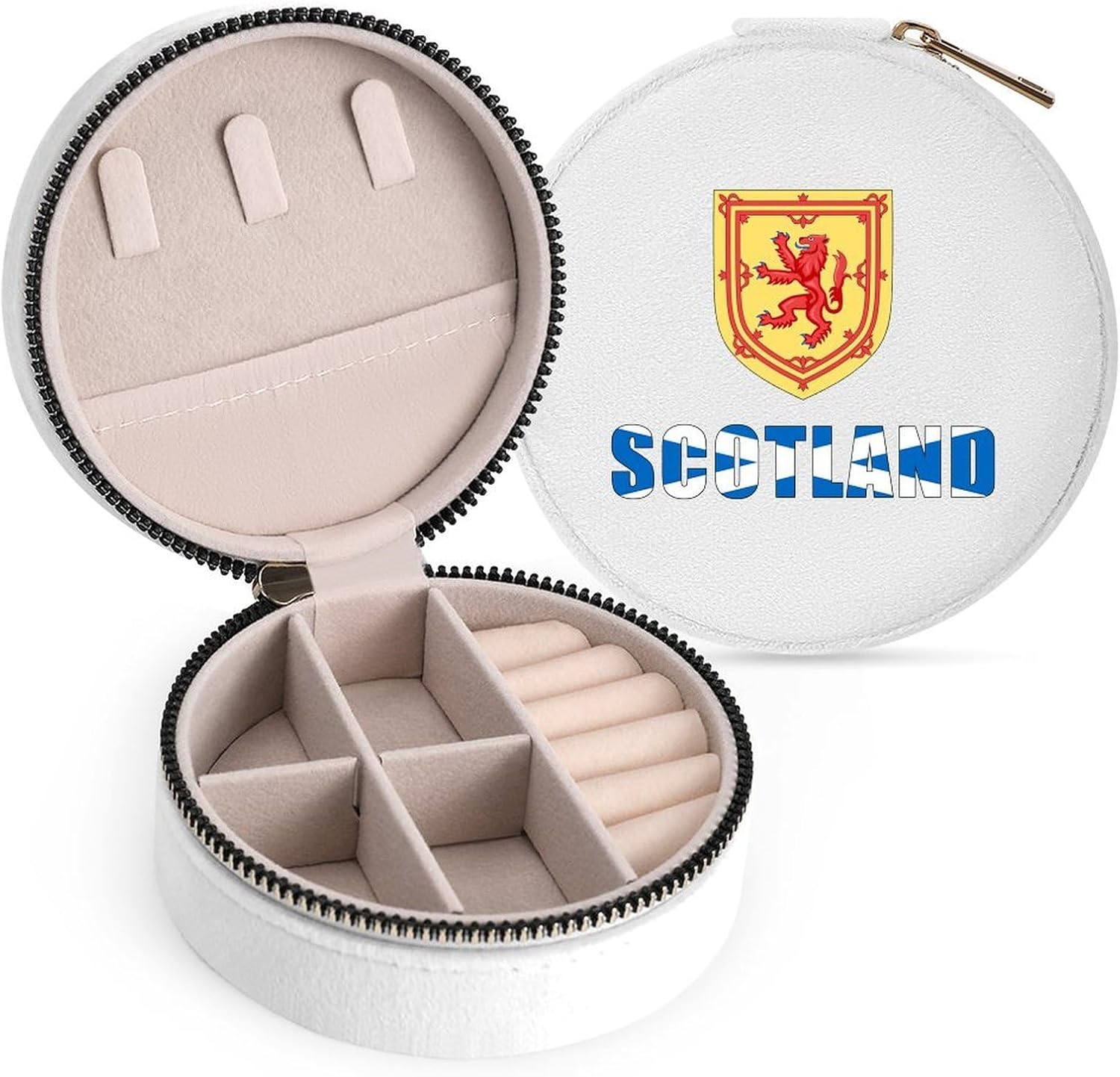 Scottish Flag Britain Travel Jewelry Case Box White-style