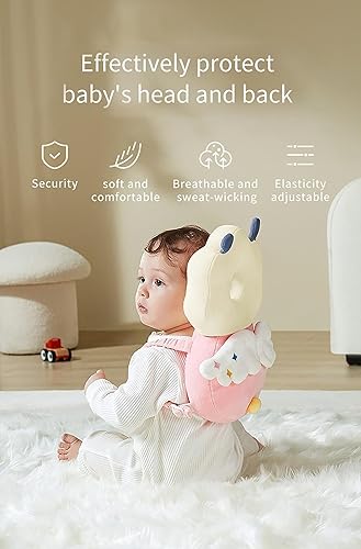 Miniatura 9 de TinySafeHaven Protector de cabeza de bebé con rodillera, mochila para andadores con correa ajustable, cojín de seguridad para la cabeza para bebés,