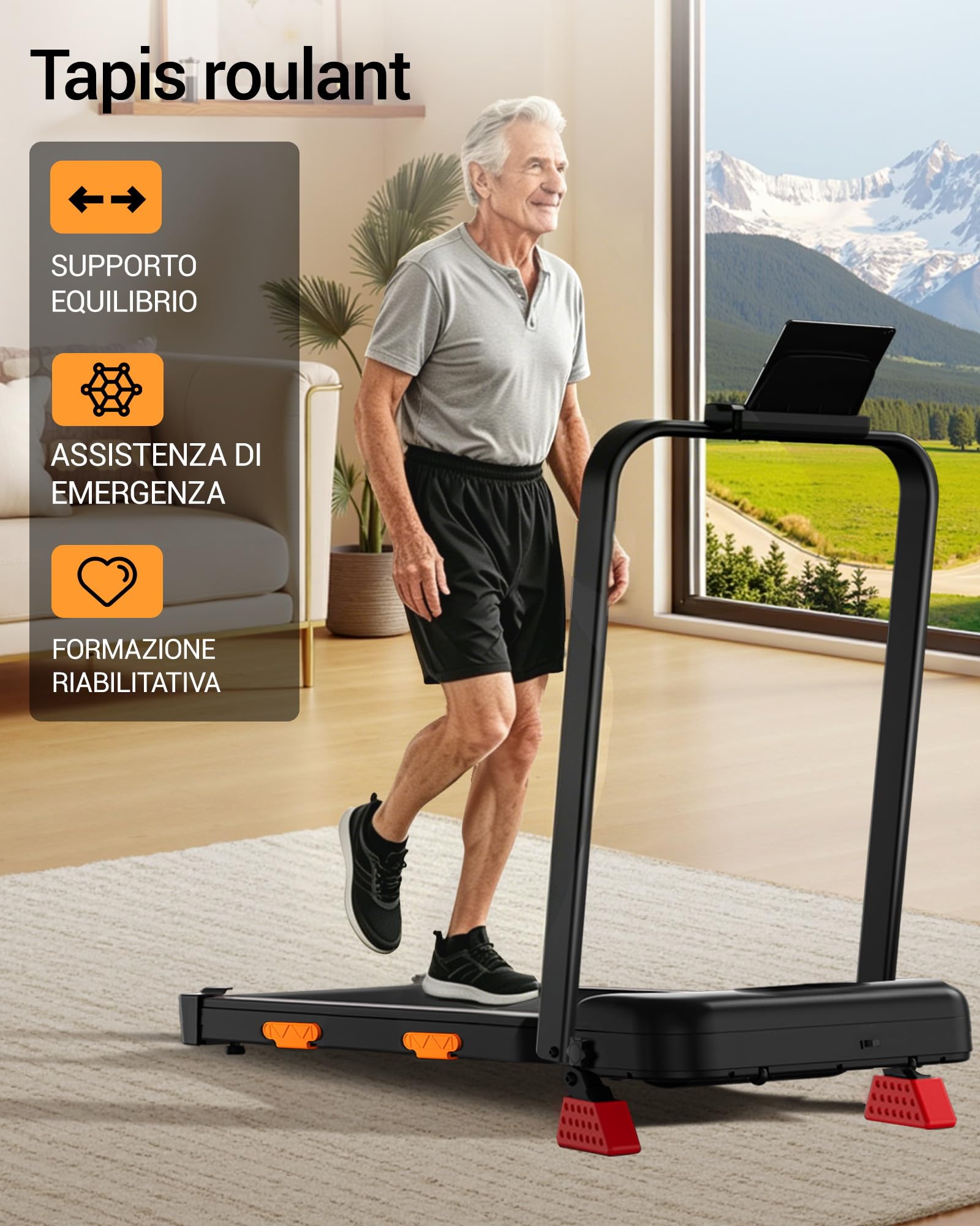 LONTEK Tapis Roulant Salvaspazio Pieghevole 10KM/H, Triplo Ammortizzamento | 16% Tapis Roulant Pieghevole Salvaspazio, 3.0HP Tapirulan Elettrico Offerte Pieghevole, Treadmill Walking Pad, Portata 136 KG