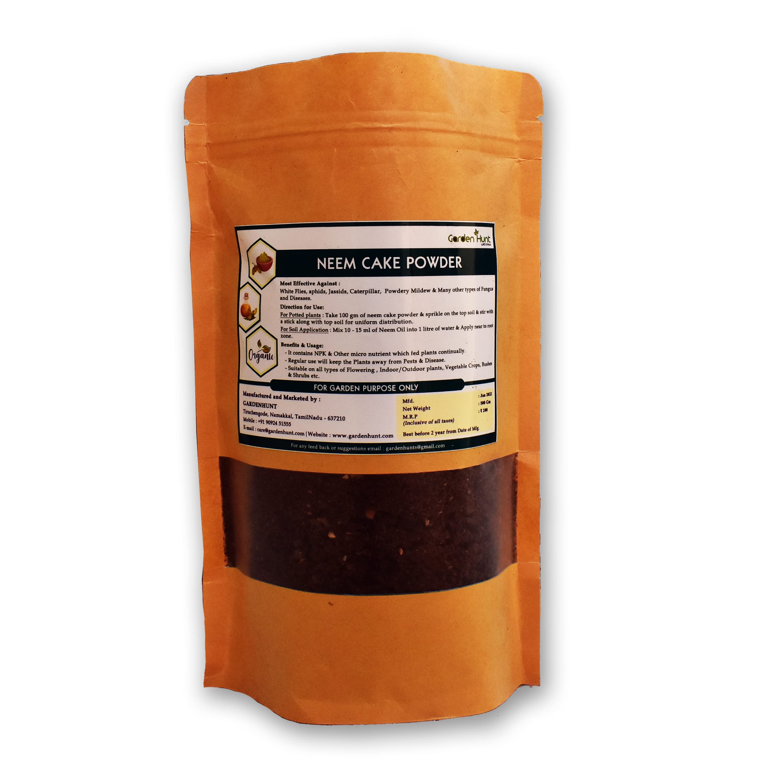 Neem Cake Powder for Plants and Home Garden - Organic Fertilizer and Pest Repellent (500Gms) - GardenHunt (B09R1LNJCR) Amazon Price History, Amazon Price Tracker