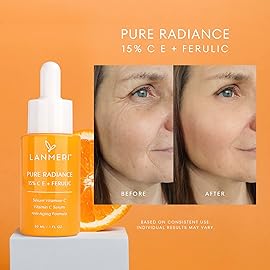Lanmeri Vitamin C Face Serum 3pack- CE Ferulic Facial Serum with 15% Pure L-Ascorbic Acid, Ferulic Acid, Vitamin E, & Hyaluronic Acid - Anti Aging, Anti Wrinkle Skin Brightening Dark Spot Corrector