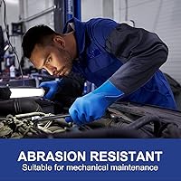 Vista 6 de 2 pares de guantes largos extra largos de 27.5 pulgadas, guantes de goma impermeables de PVC, reutilizables, guantes largos de puño largo