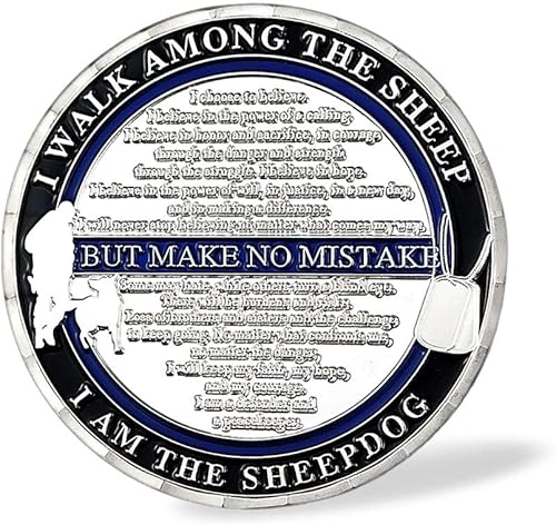 Vista 4 de Monedas de desafío policial Policía k9 Moneda de desafío de aplicación de la ley militar delgada línea azul oficial de policía regalo de recuerdo