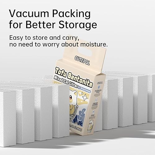 Miniatura 9 de Cutepol Arena aglutinante mixta 4 en 1 para gatos, 11 libras, control de olores y agrupación rápida, absorbente de agua y desechable, sin polvo,