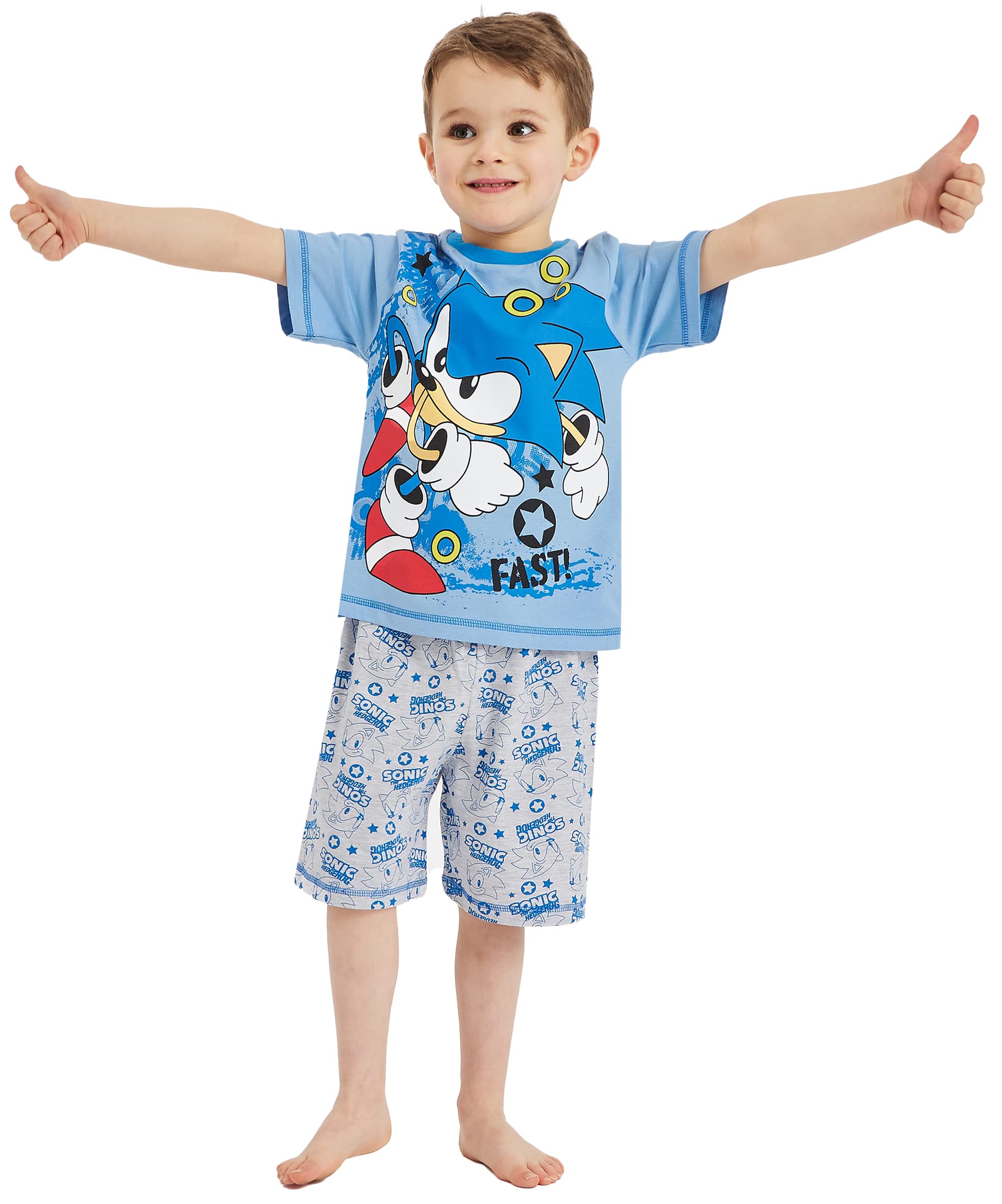 Kids Essentials Boys Sonic the Hedgehog Short Pyjamas Gamer Gaming Pyjamas Nightwear (Sonic Shorty 7-8 Years)