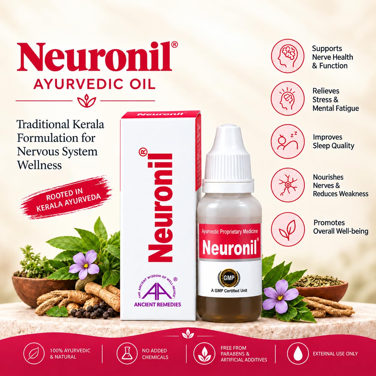 Oil | Neurological Health Support | Relief for Diabetic Neuropathy, Nerve Pain, Paralysis & Myalgia — Amazon image 3