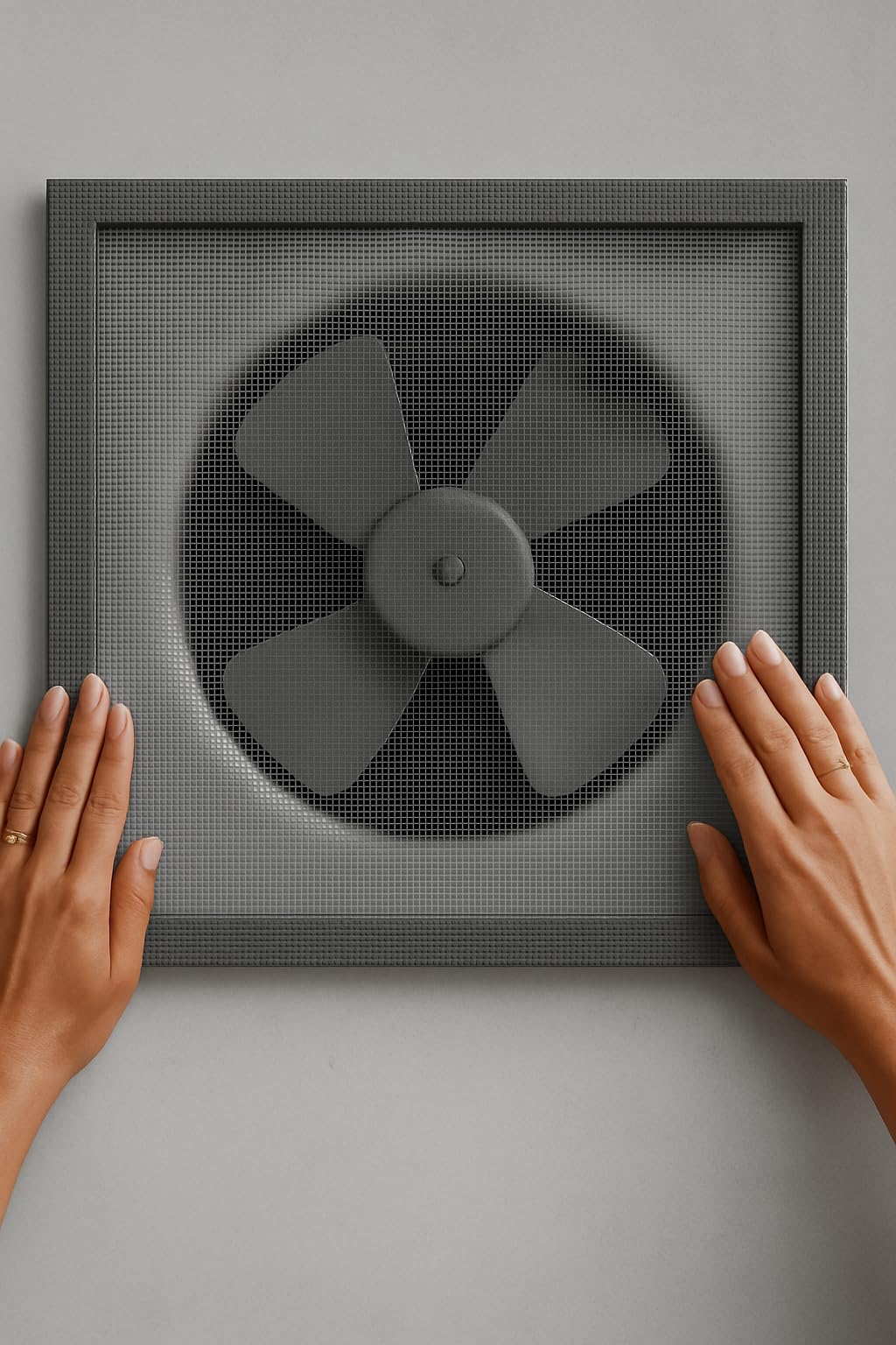 soul-neverends Exhaust Fan Cover – Mosquito & Insect Protection Net for Bathroom/Kitchen Ventilation Fan (25cm x 25cm)- Grey