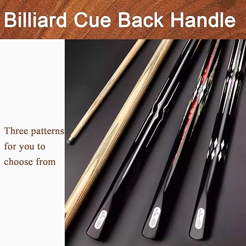 Miniatura 6 de Tacos de billar profesionales Barra pasante integrada de 57 pulgadas estilo chino negro ocho taco de piscina de 0.394 in con caja, tres patrones