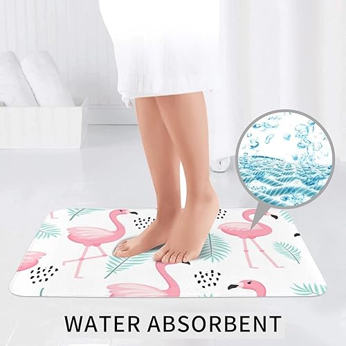 Miniatura 4 de Maple Leaves and Flamingo Bathroom Rugs and Mats Sets 3 Piece, Ultra Soft Non Slip Absorbent Microfiber Bath Rugs and U-Shaped Toilet Rug, Bathroom
